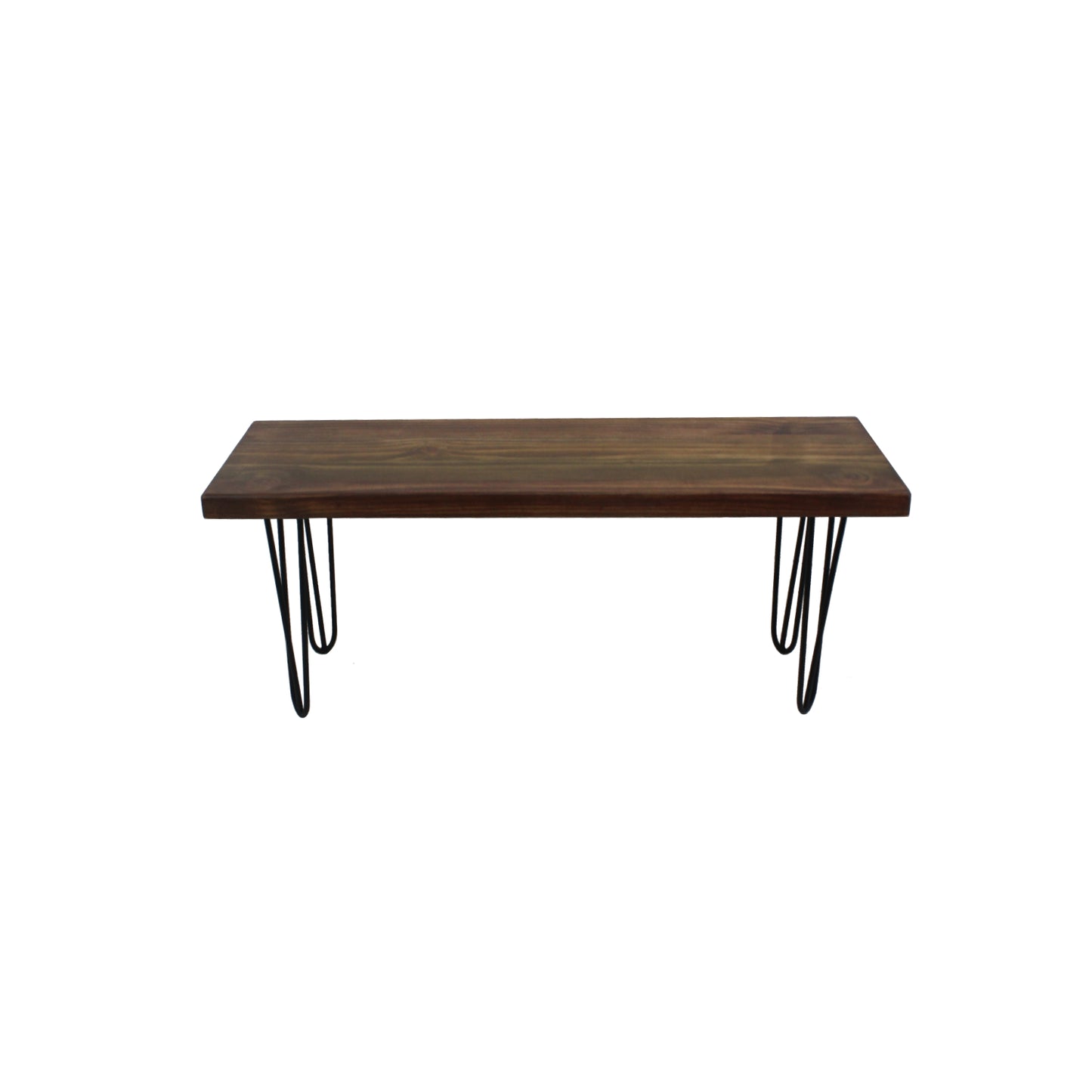 Banqueta industrial de fierro y madera estilo Hairpin, Modelo EMMEN Forest