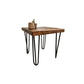 Mesa lateral industrial de fierro y madera estilo Hairpin 45x45x42 Modelo ROTTERDAM Forest