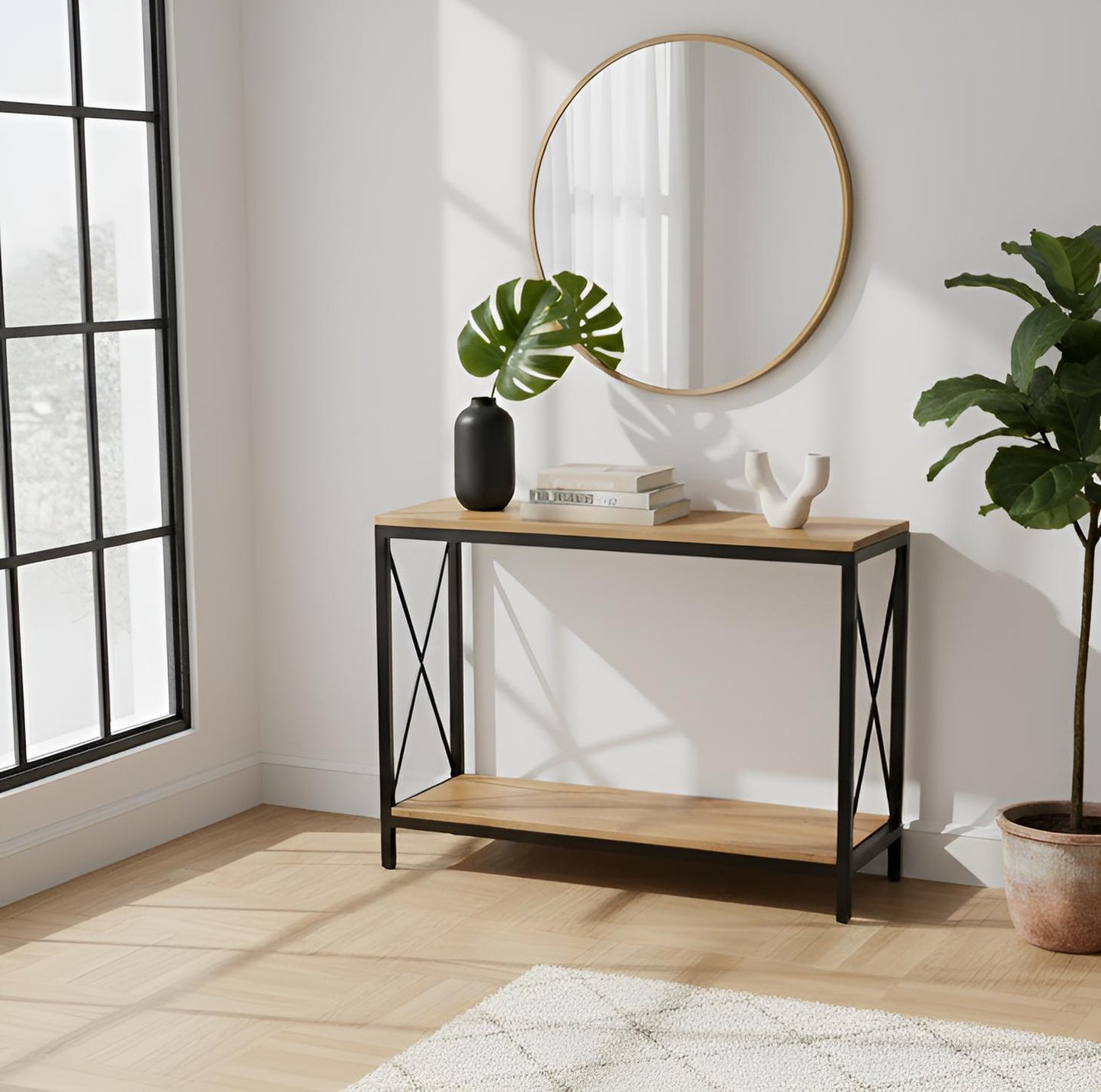 Arrimo de roble estilo industrial, Modelo GRANADA