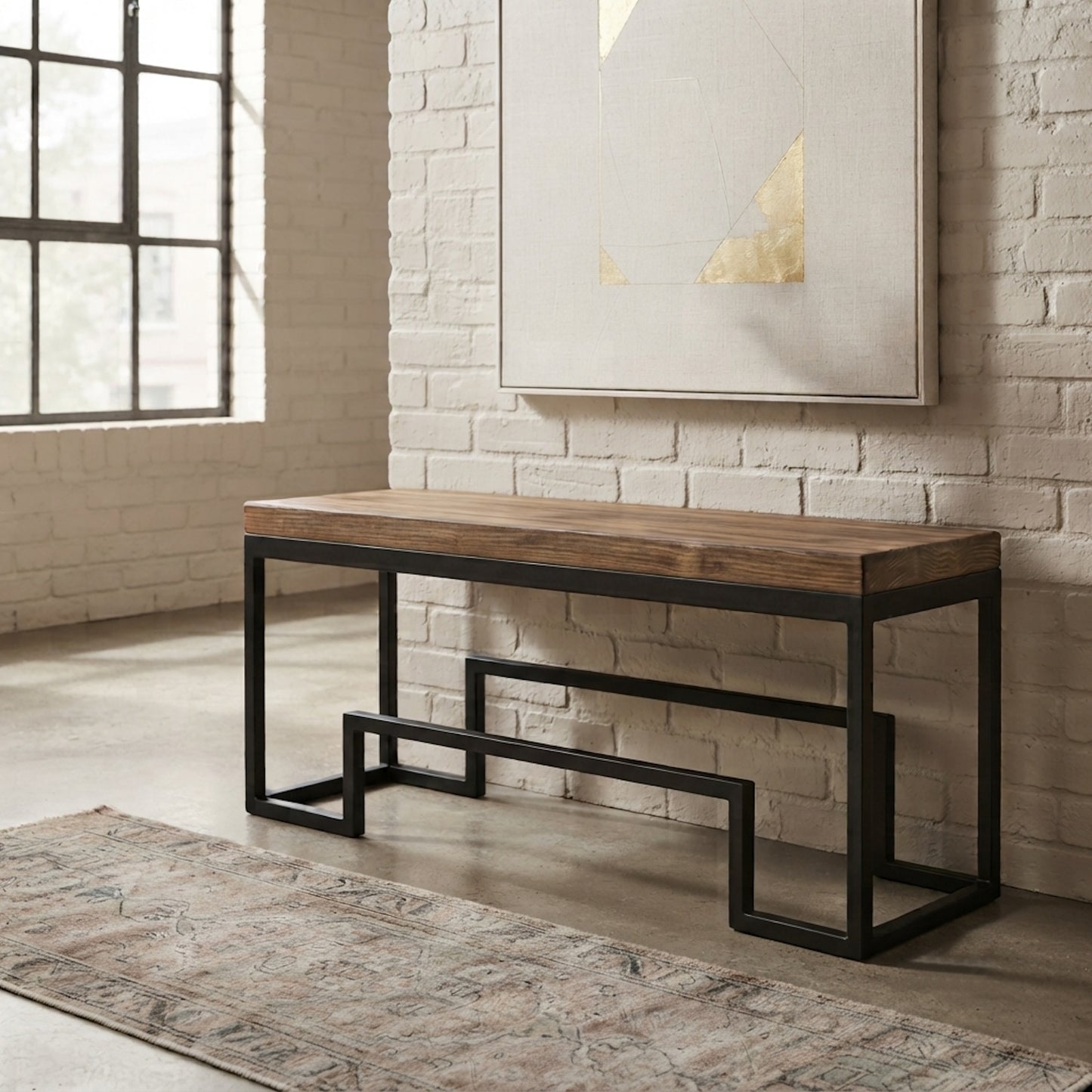 Banqueta Industrial VERSACE  en Fierro y Madera - Fabricada en Chile, Llega Armada