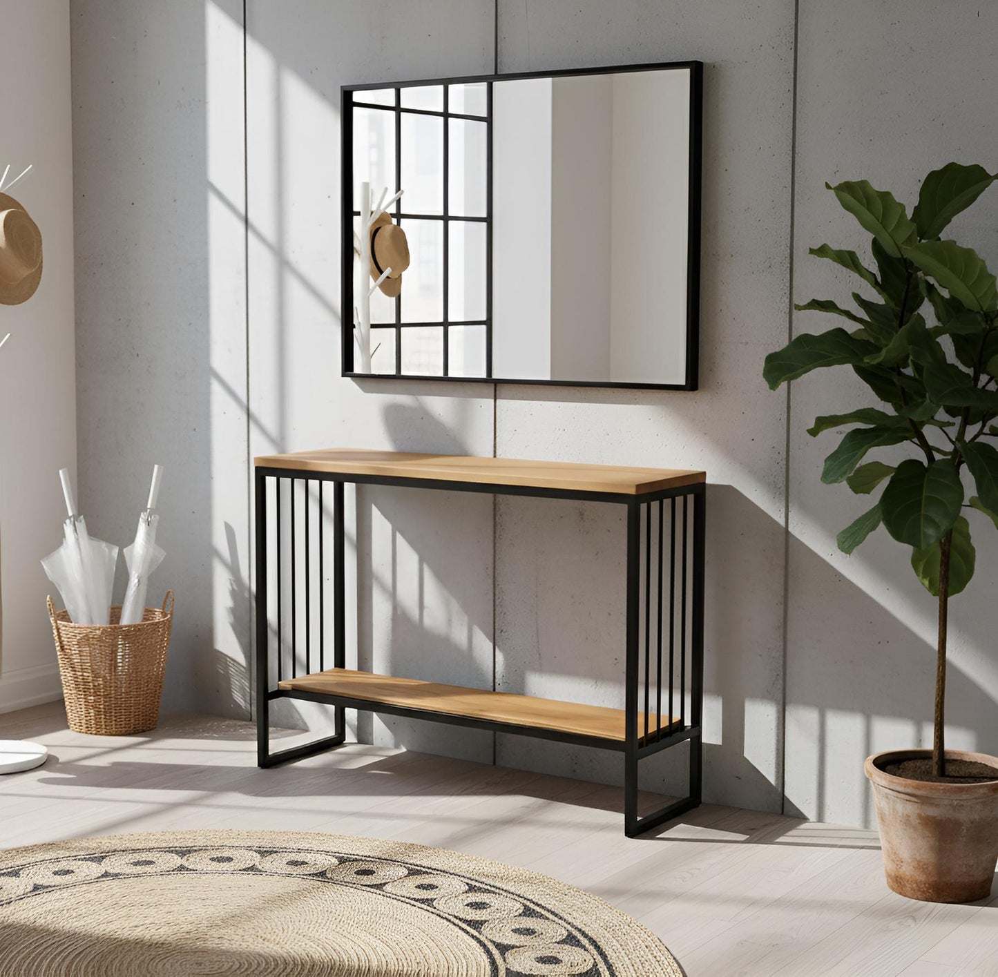 Arrimo de roble estilo industrial, Modelo CARDONA